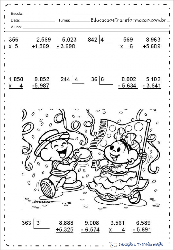 Atividades de Matemática para o 5º ano para imprimir