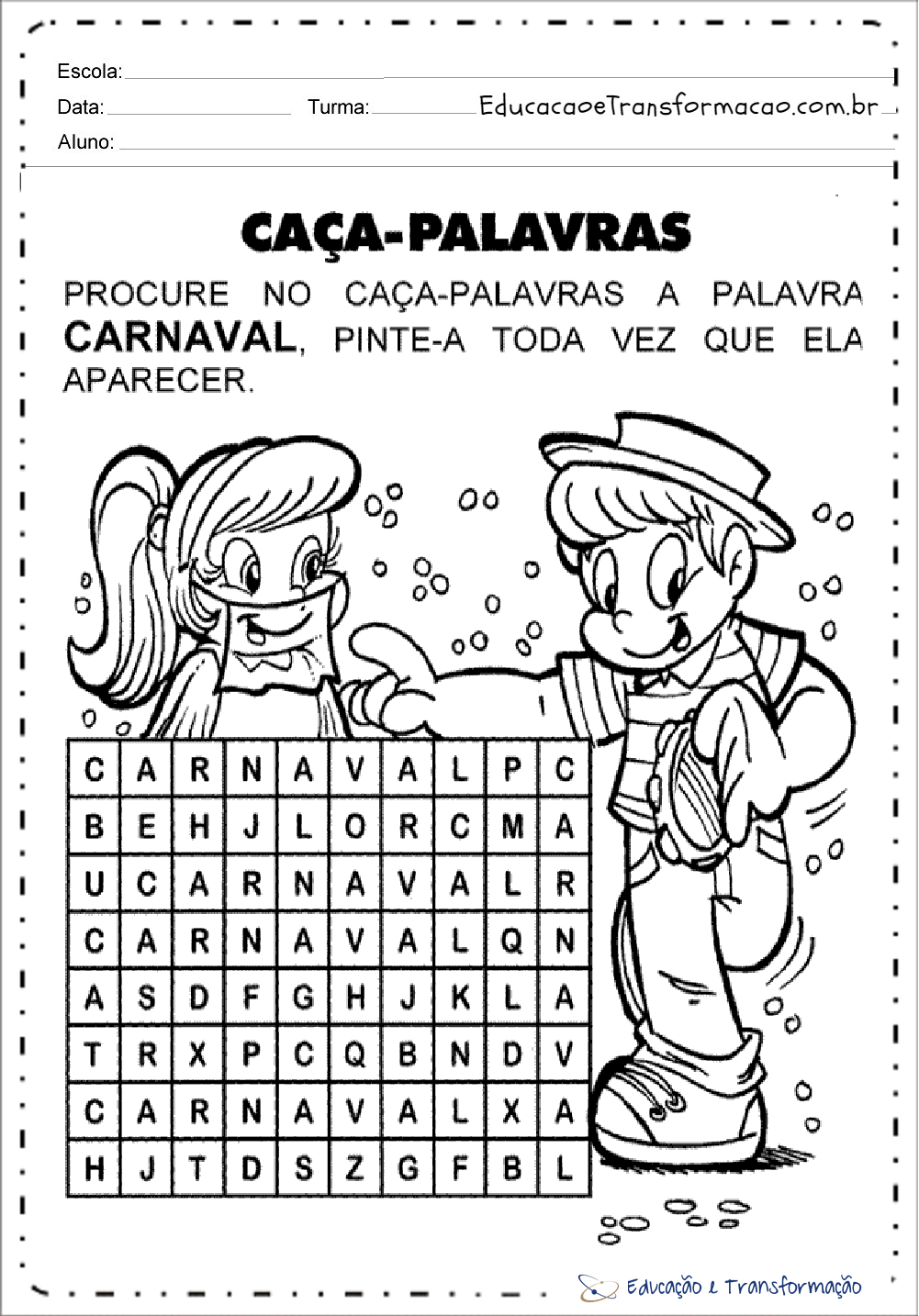 Atividades de Carnaval 2 ano