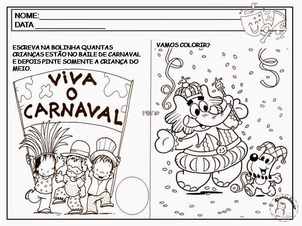 Atividades de Carnaval Educação Infantil para imprimir