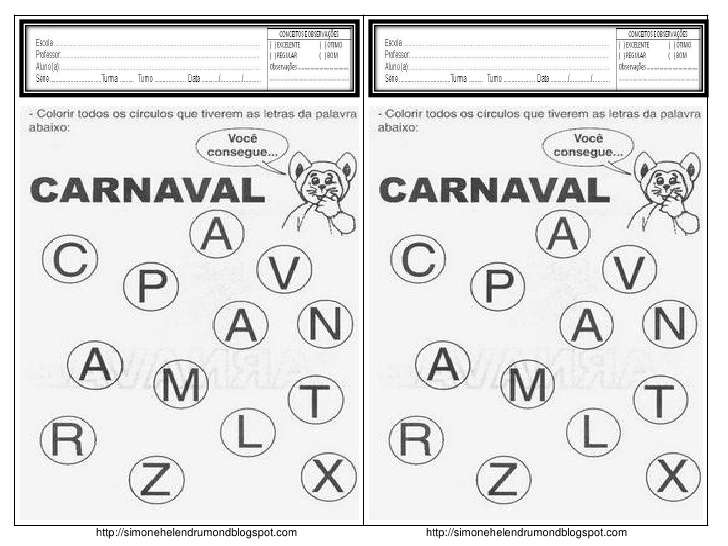 Atividades de Carnaval para Educação Infantil