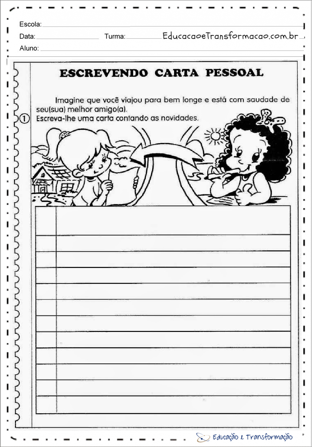 Atividades de Produção de Texto Dia da Escola