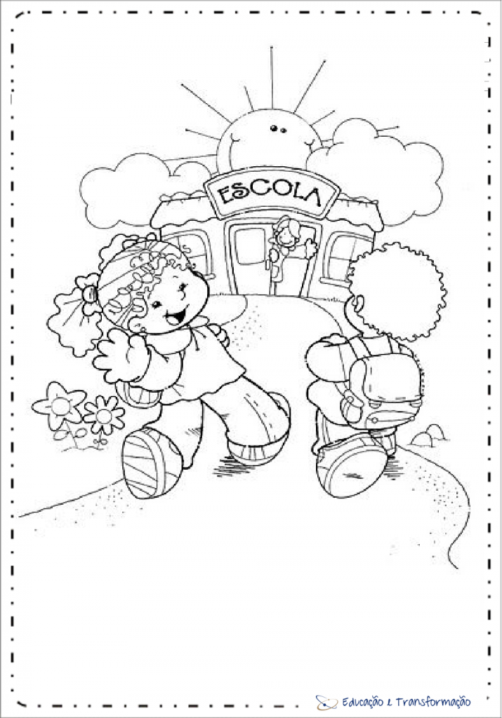 Atividades Dia da Escola - Desenhos para colorir – Educação e Transformação