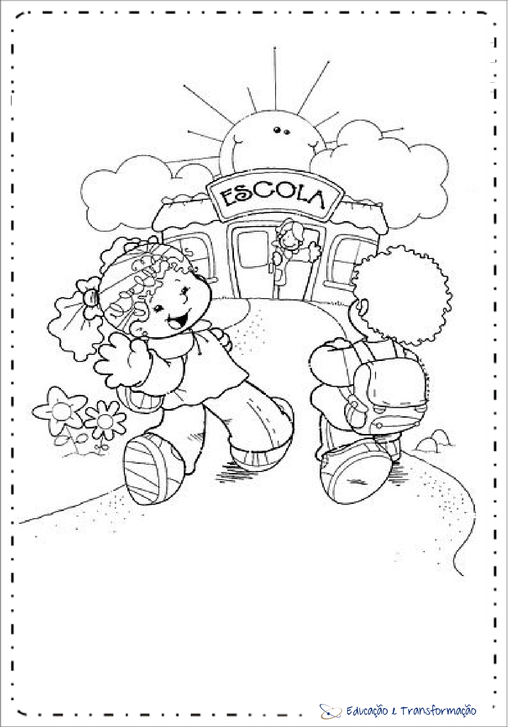 DESENHOS PARA COLORIR DIA DA ESCOLA, Cantinho do Educador Infantil