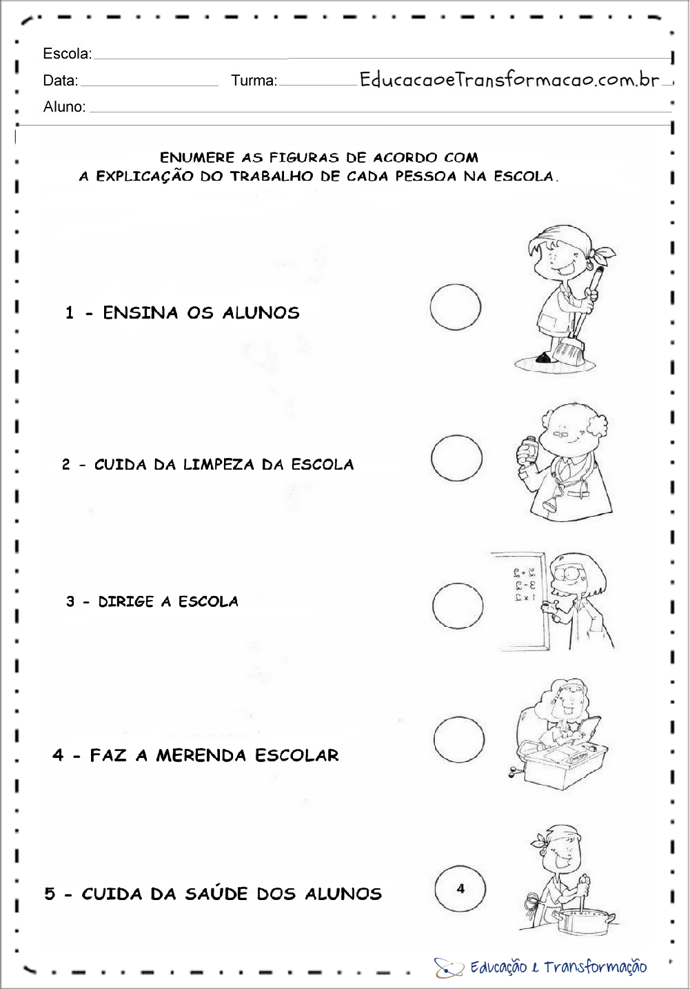 Atividades Dia da Escola para Educação Infantil