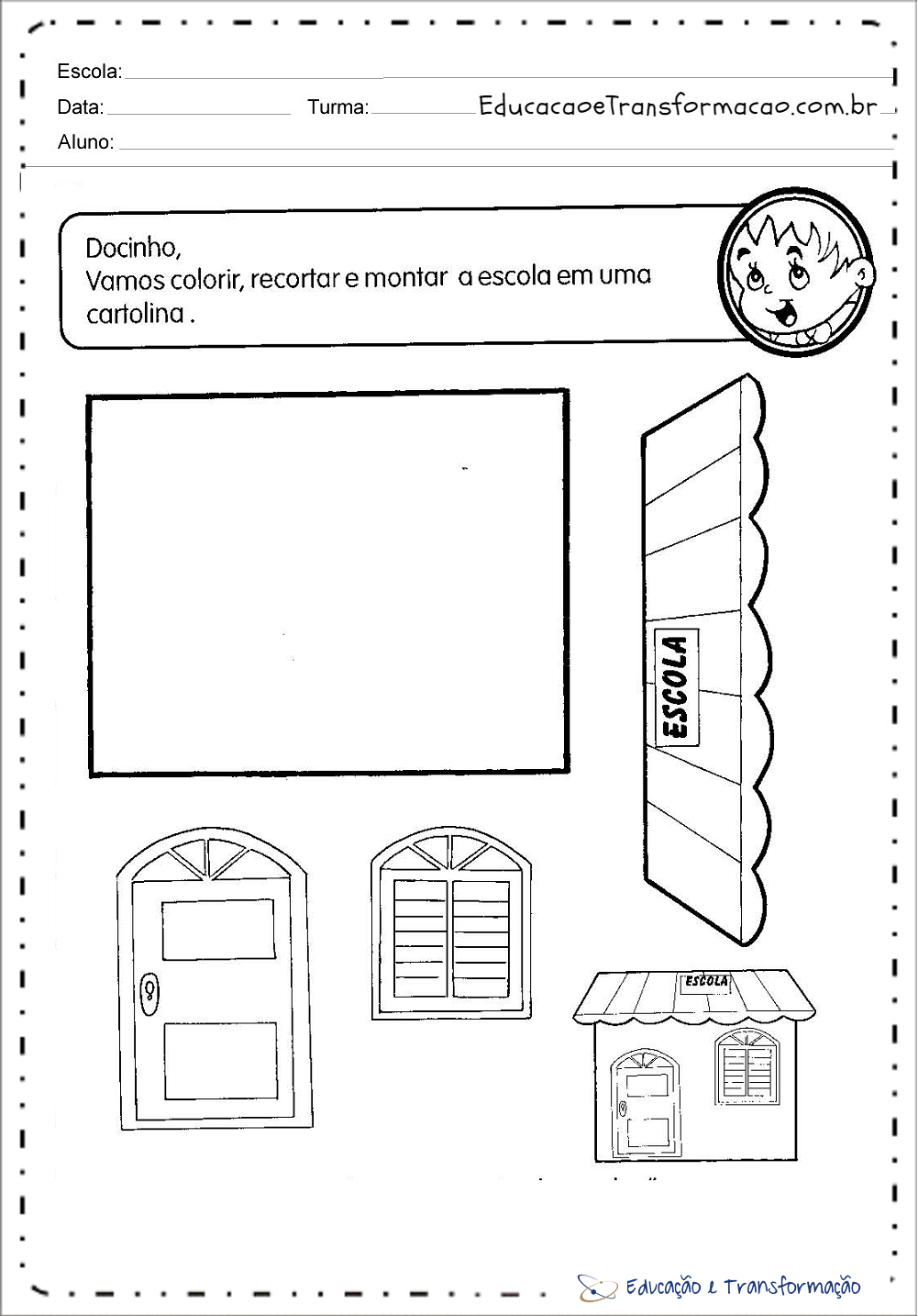 Atividades Dia da Escola para Educação Infantil