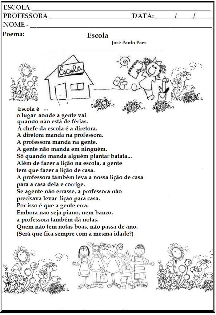 Atividades sobre Dia da Escola – Educação e Transformação