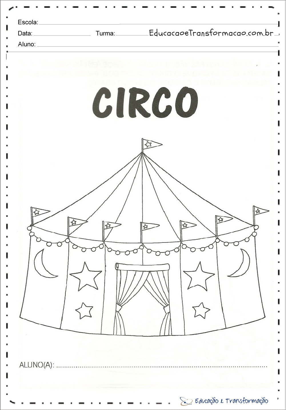 Atividades Dia do Circo Colorir o circo Educação e Transformação
