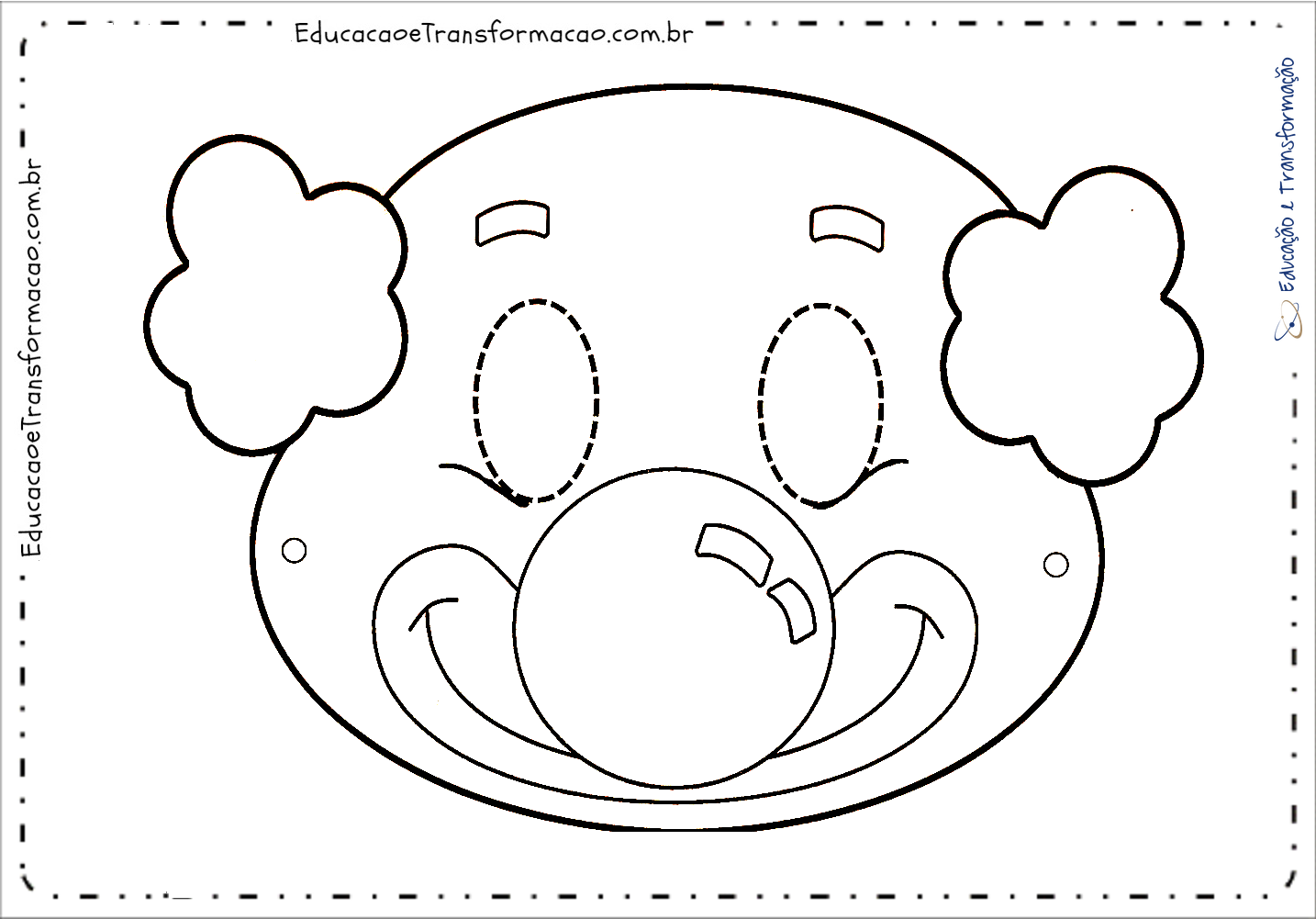 Atividades Dia do Circo - Máscara para imprimir
