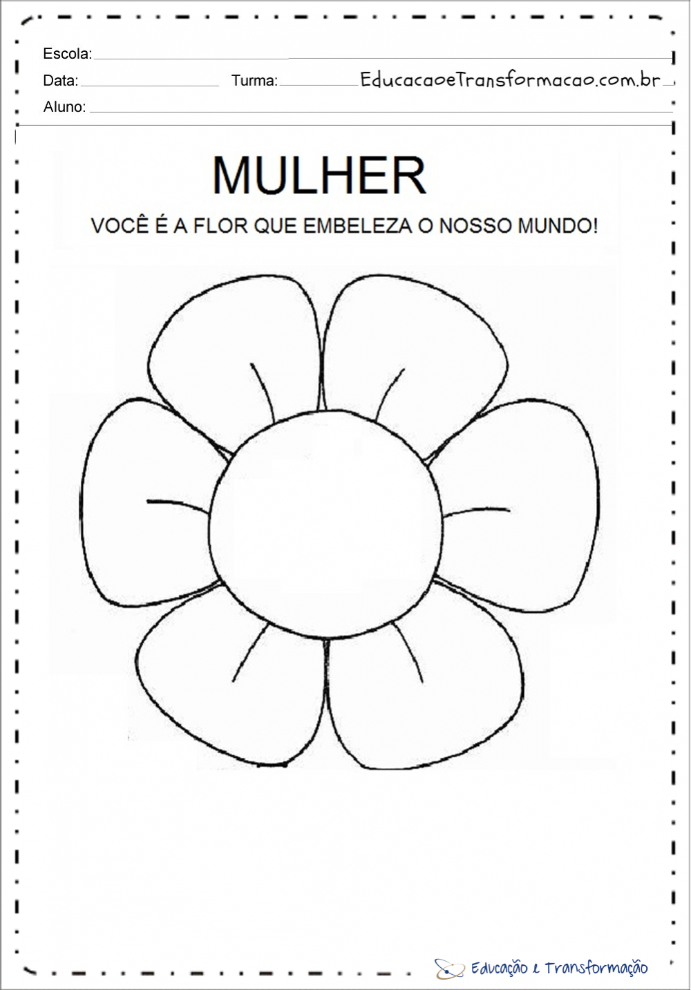 Projeto Dia da Mulher para Educação Infantil - 8 de Março