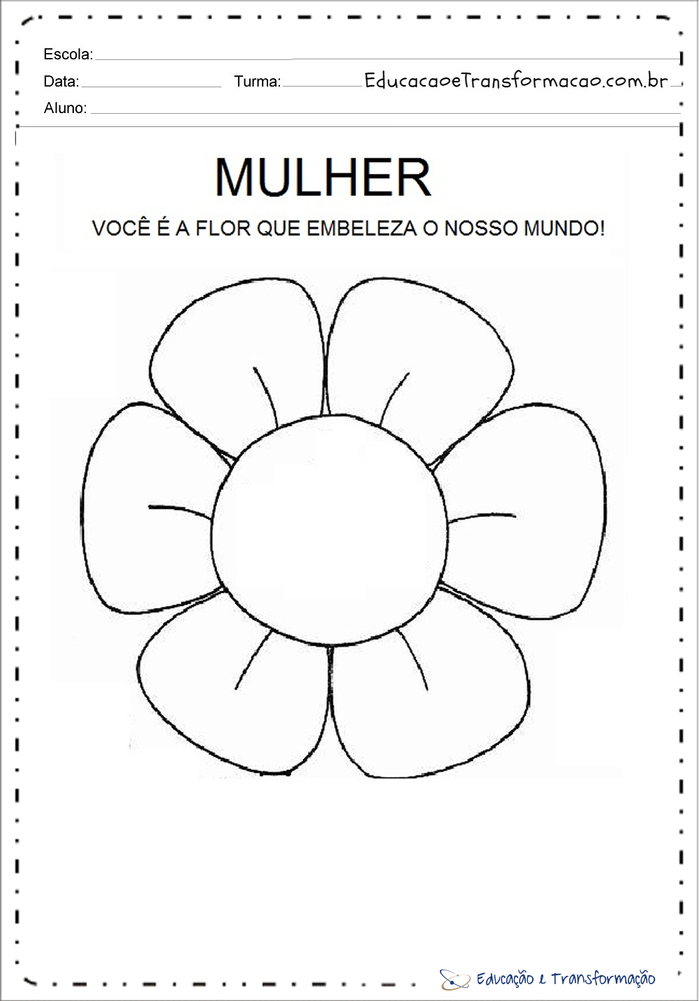 Atividades sobre o dia da mulher para Educação Infantil com lembrancinha