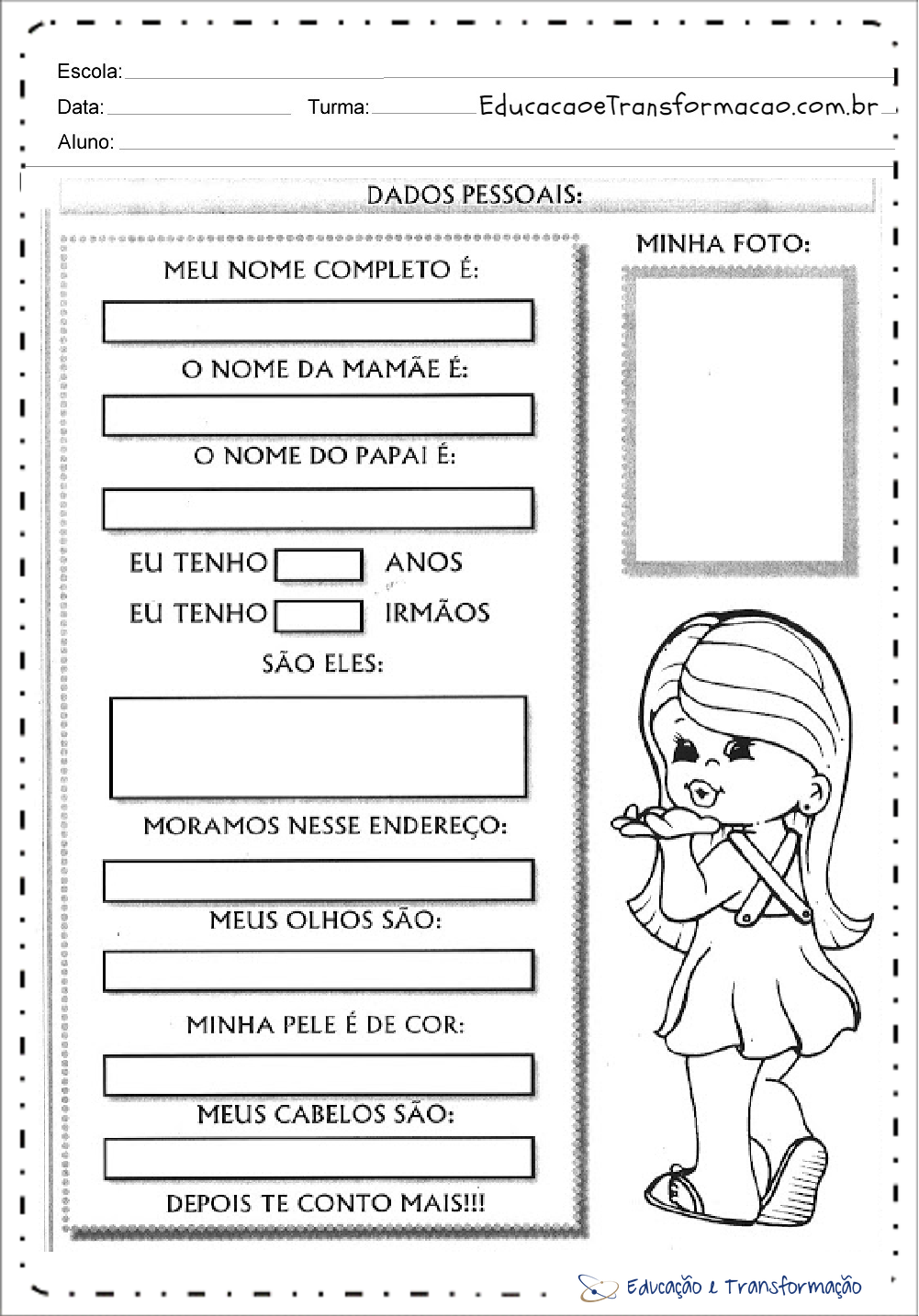 Atividades identidade e autonomia