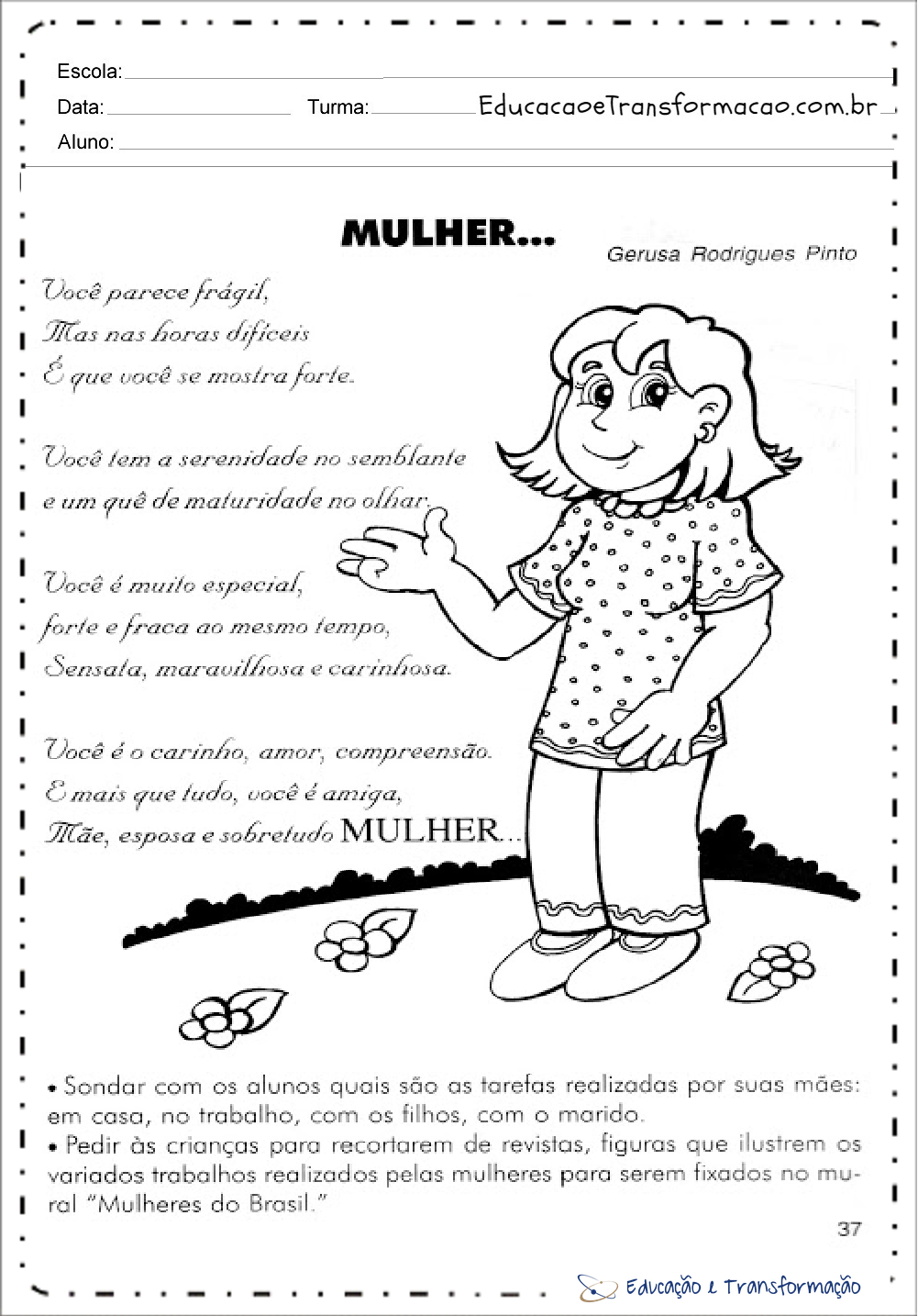 Atividades sobre o dia da mulher