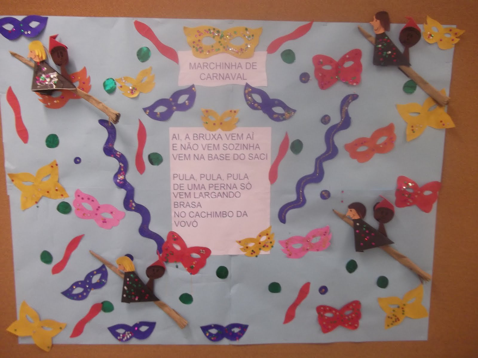 Cartaz de carnaval para escola da Educação Infantil.