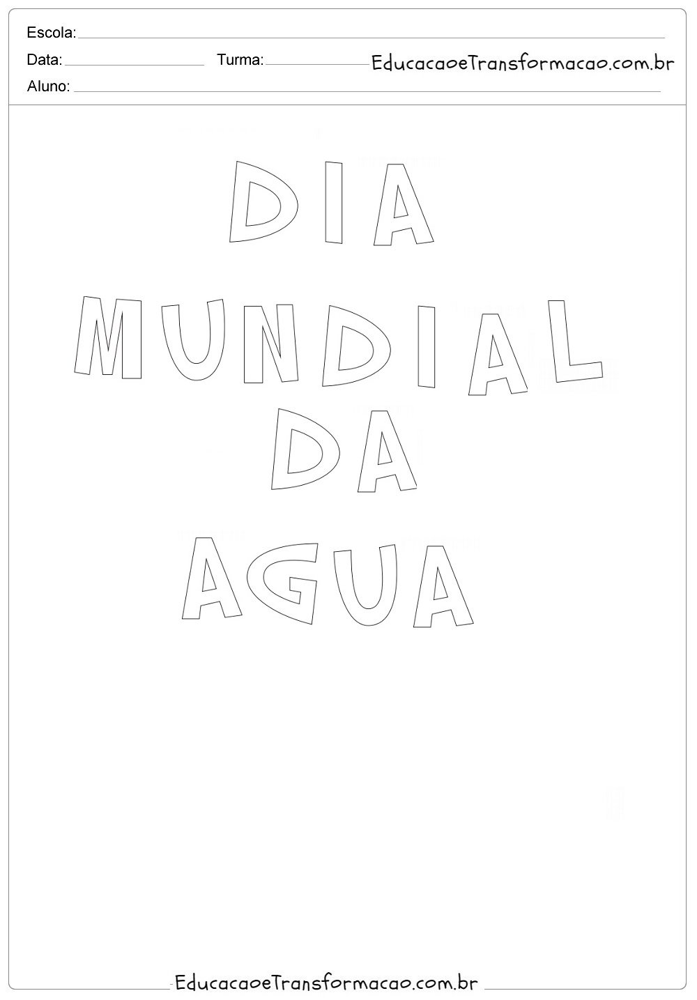 Cartaz Dia da Água