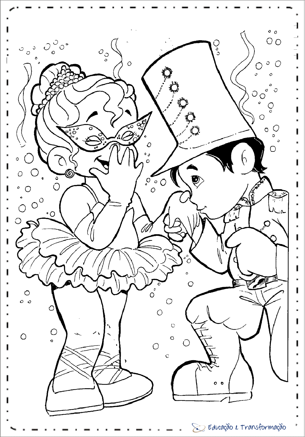 Desenhos de carnaval para colorir e imprimir