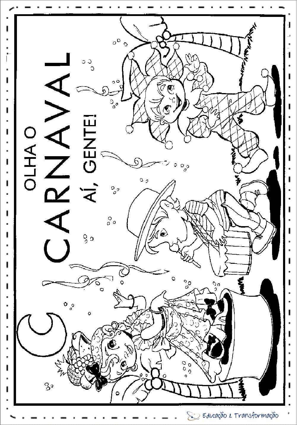 Desenhos de carnaval para colorir e imprimir