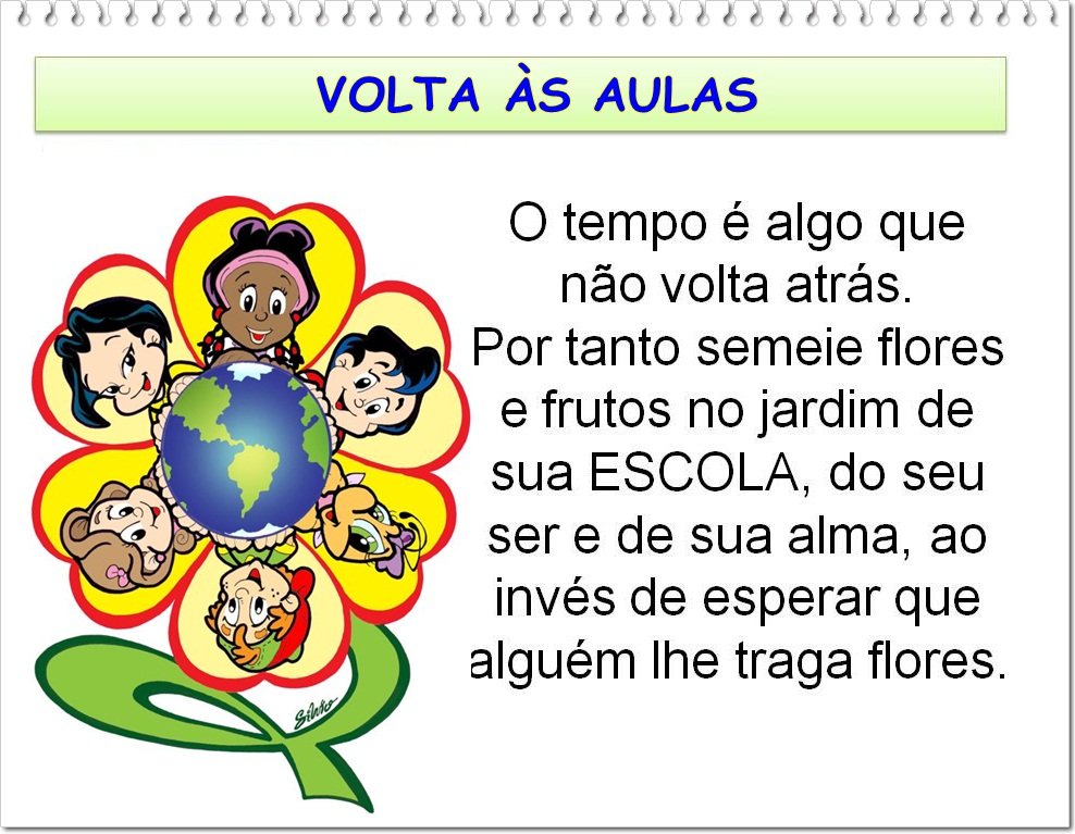 Mensagem de volta às aulas