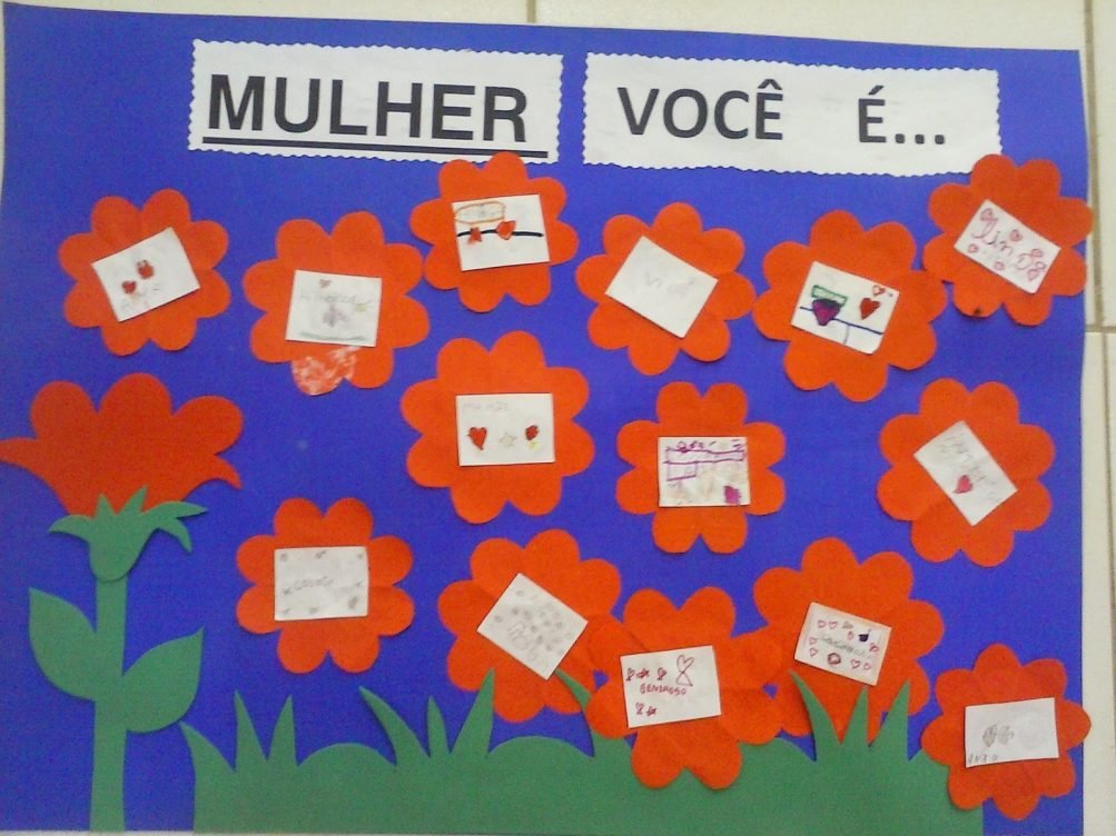 Cartaz dia da mulher para Educação Infantil - Painéis e Murais em EVA