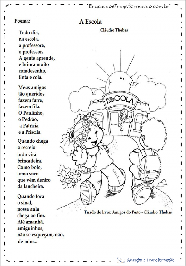 Poemas para o Dia da Escola - A escola – Educação e Transformação