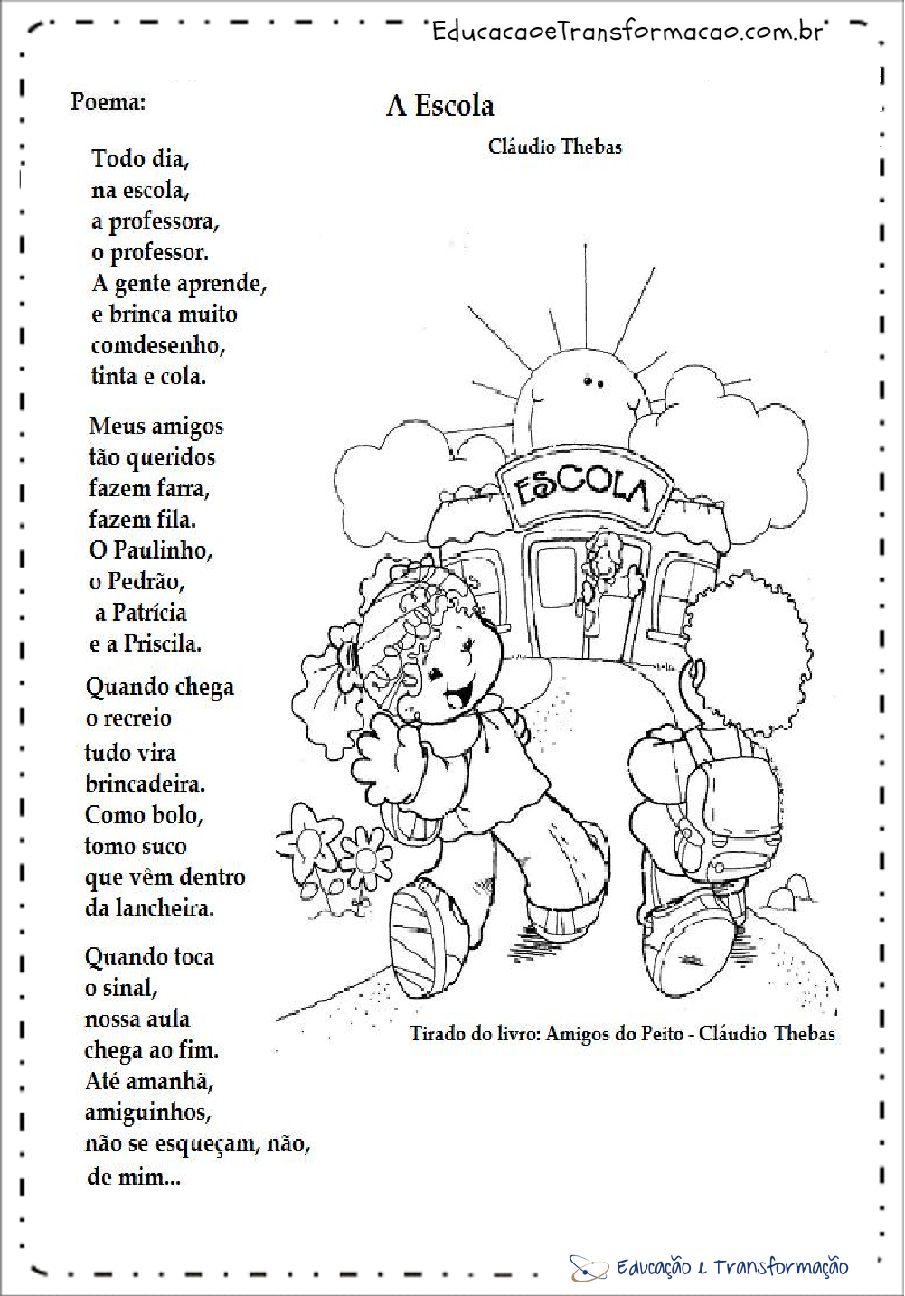 Poemas para o Dia da Escola - 15 de Março