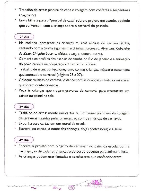 Plano de Aula Carnaval para Educação Infantil