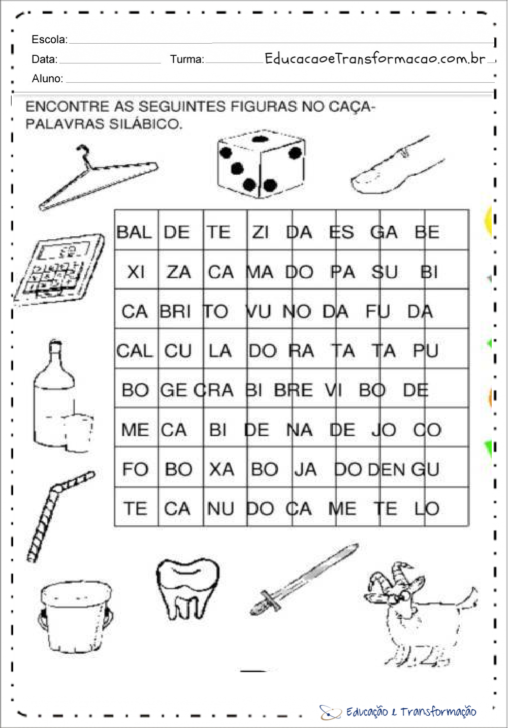 Atividades Com A Letra D Caça Palavras Sílabicos Educação E