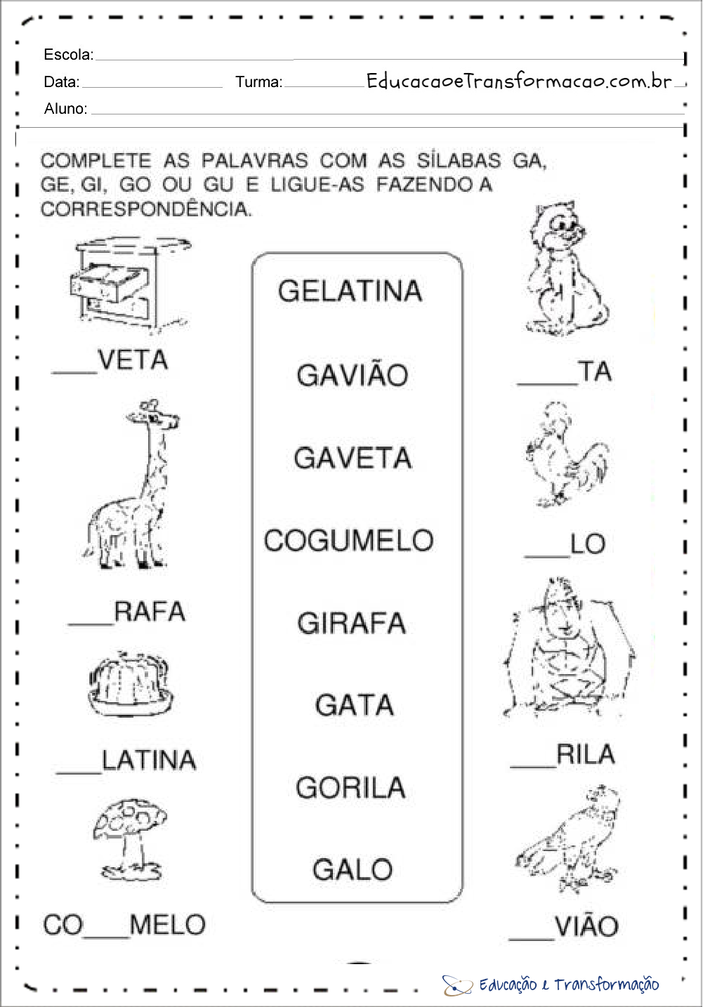 Atividades Com A Letra G Educação Infantil Uu14 Ivango