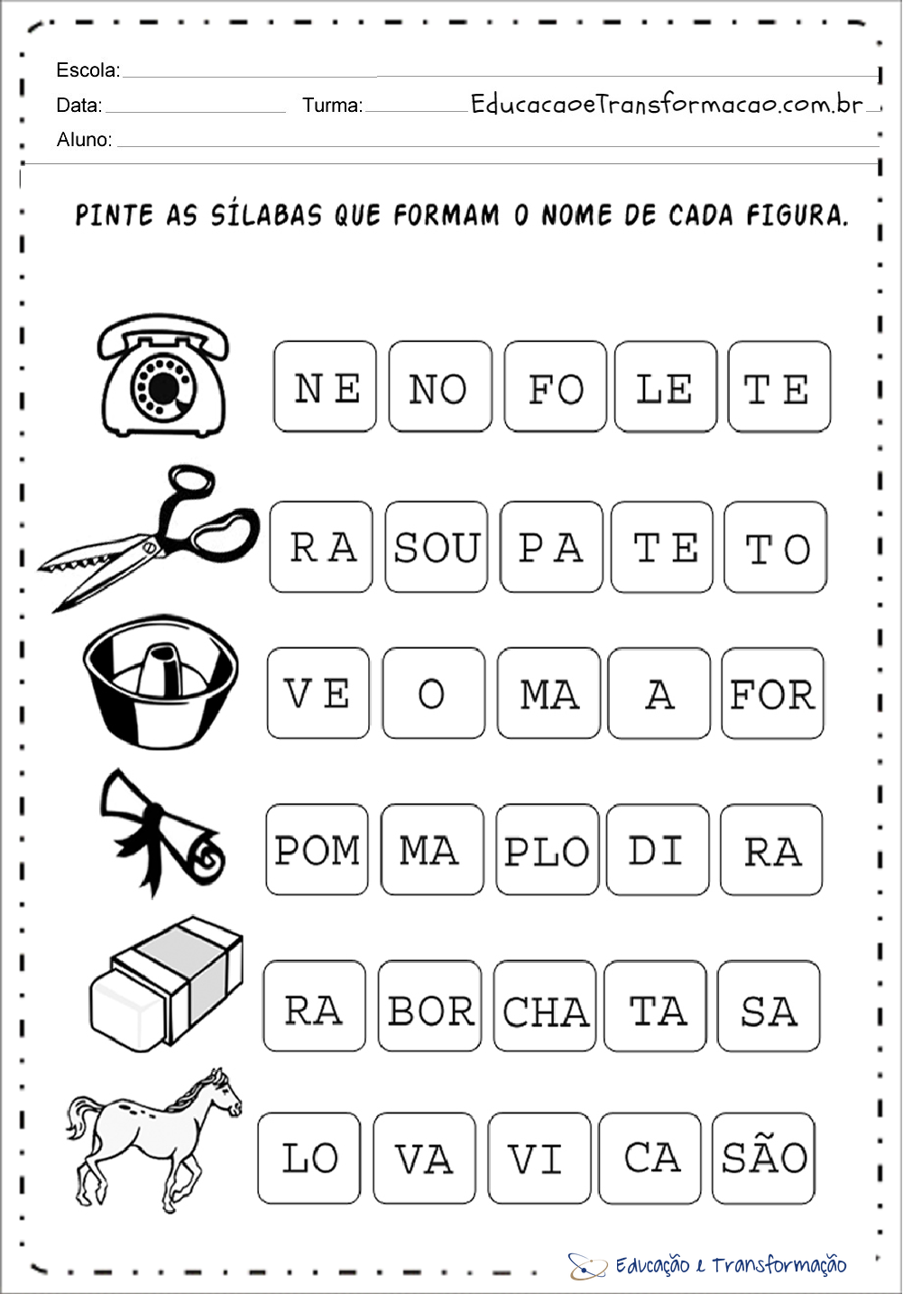 Atividades com Ordem Alfabética