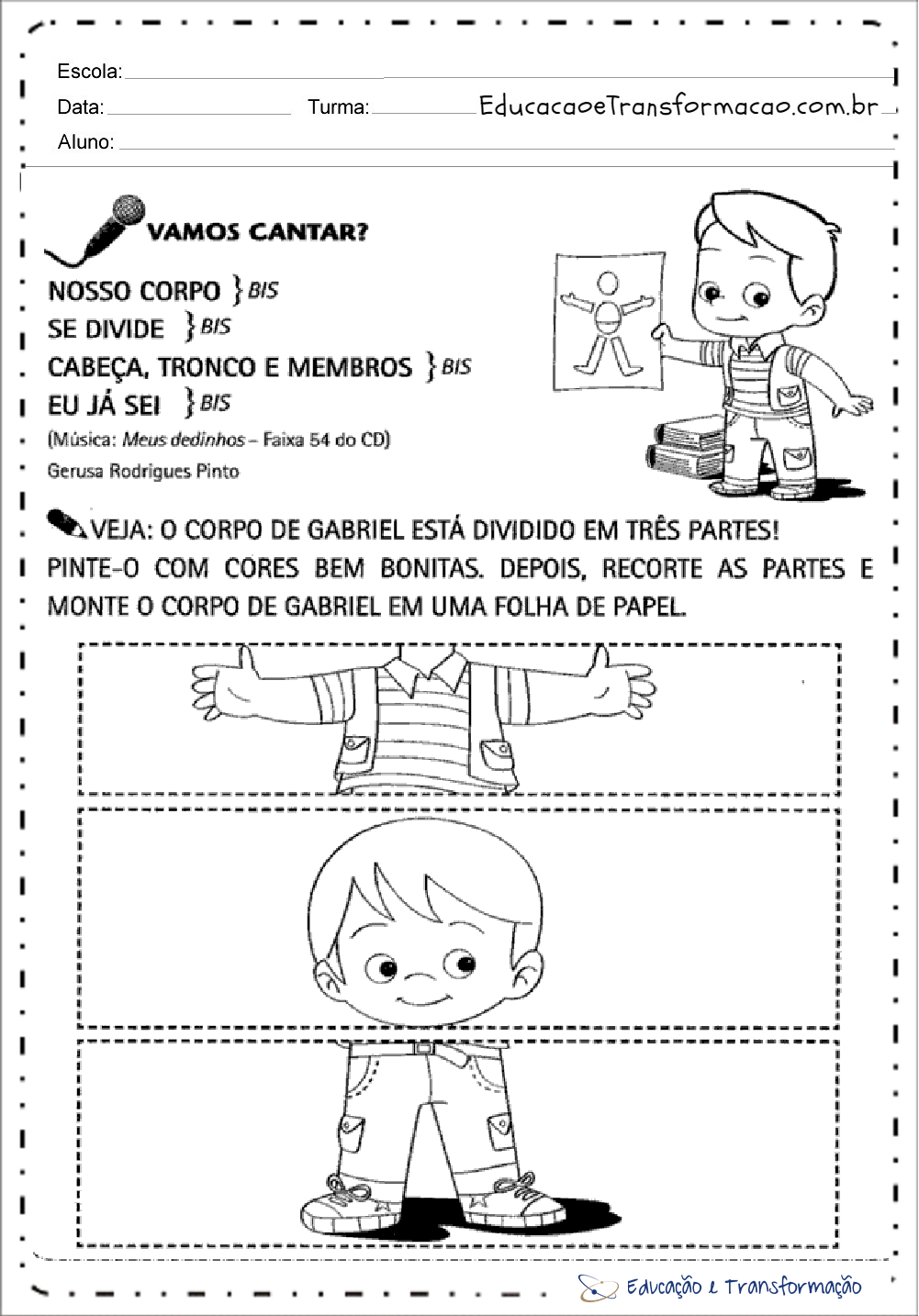 Atividades sobre o Corpo Humano para a Educação Infantil