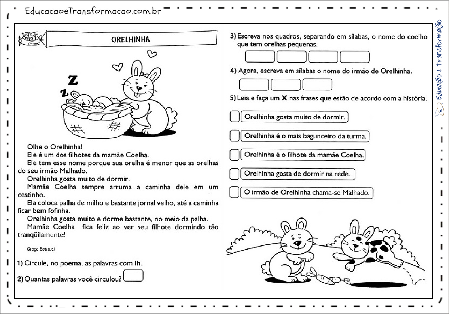 Atividades de Interpretação de Texto Páscoa