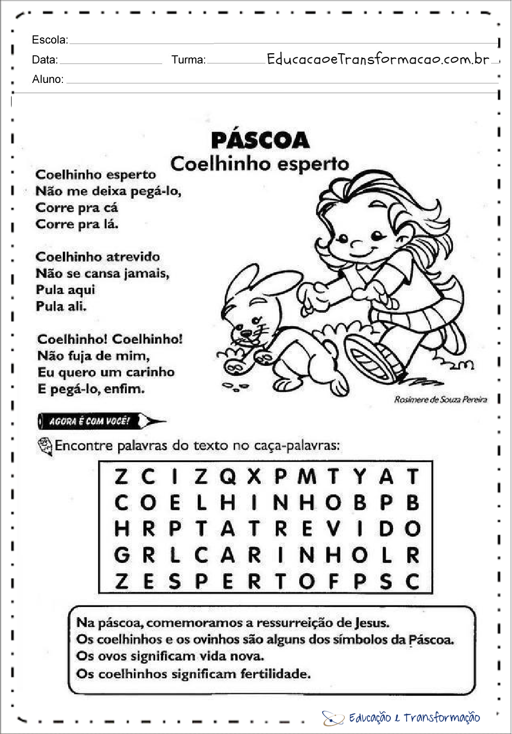 Atividades de Páscoa com Interpretação de Texto