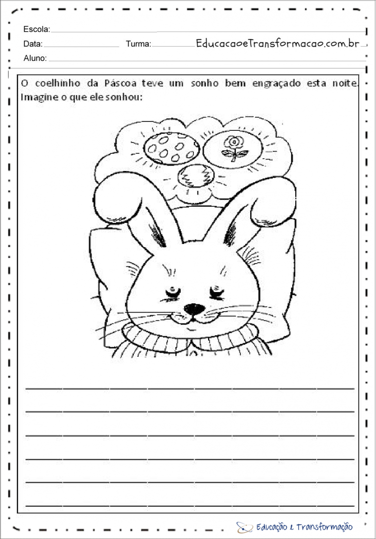Atividades de Produção de Texto para Páscoa para imprimir