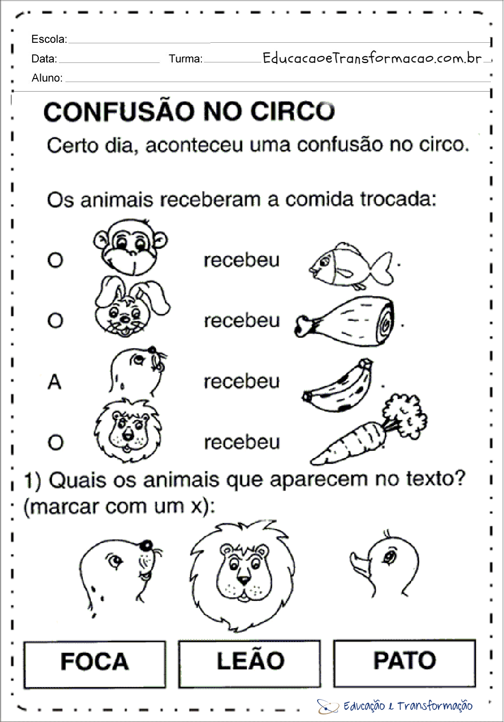 Atividades Dia do Circo para Ensino Fundamental