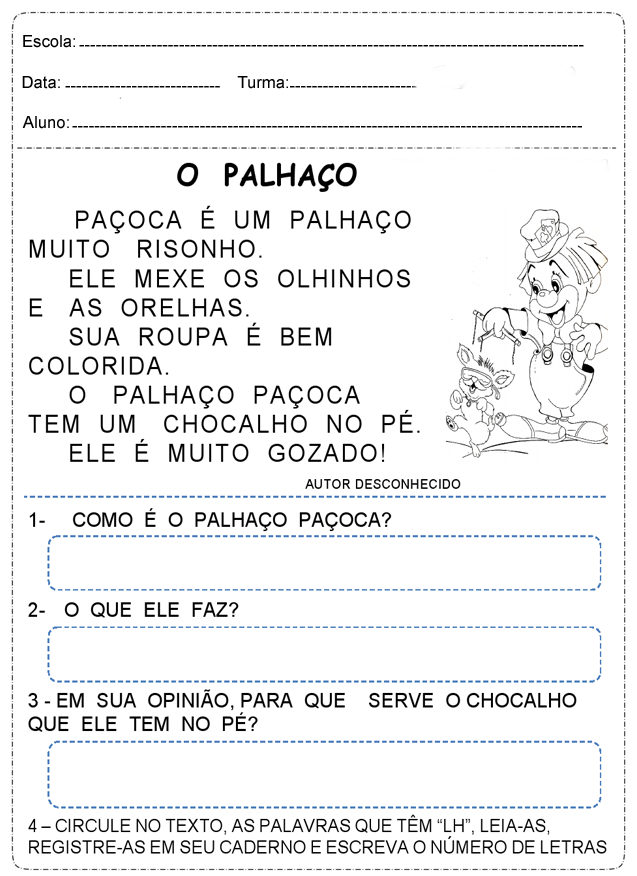 Atividades Dia do Circo para Ensino Fundamental