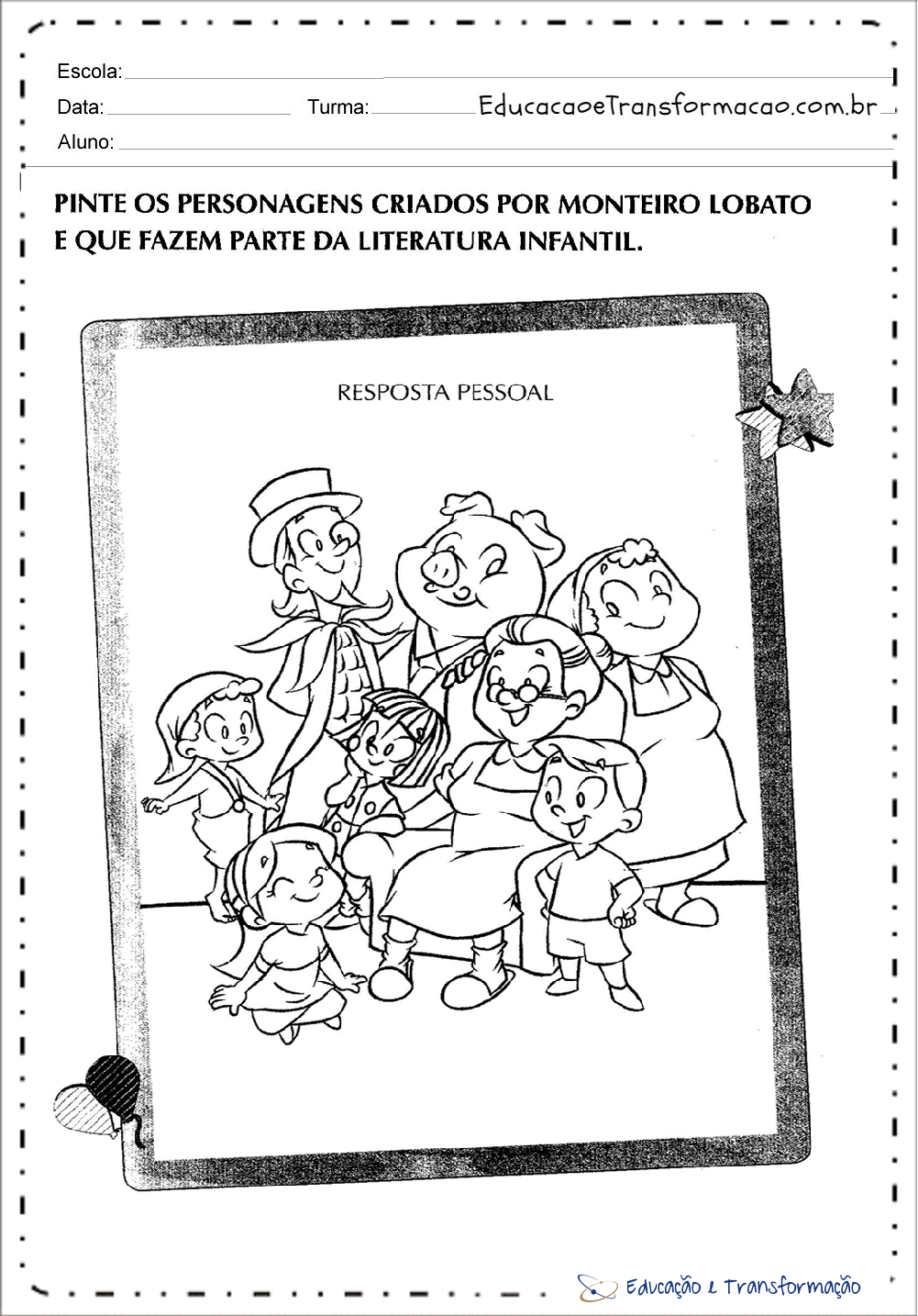 Atividades Dia do Livro Infantil para imprimir