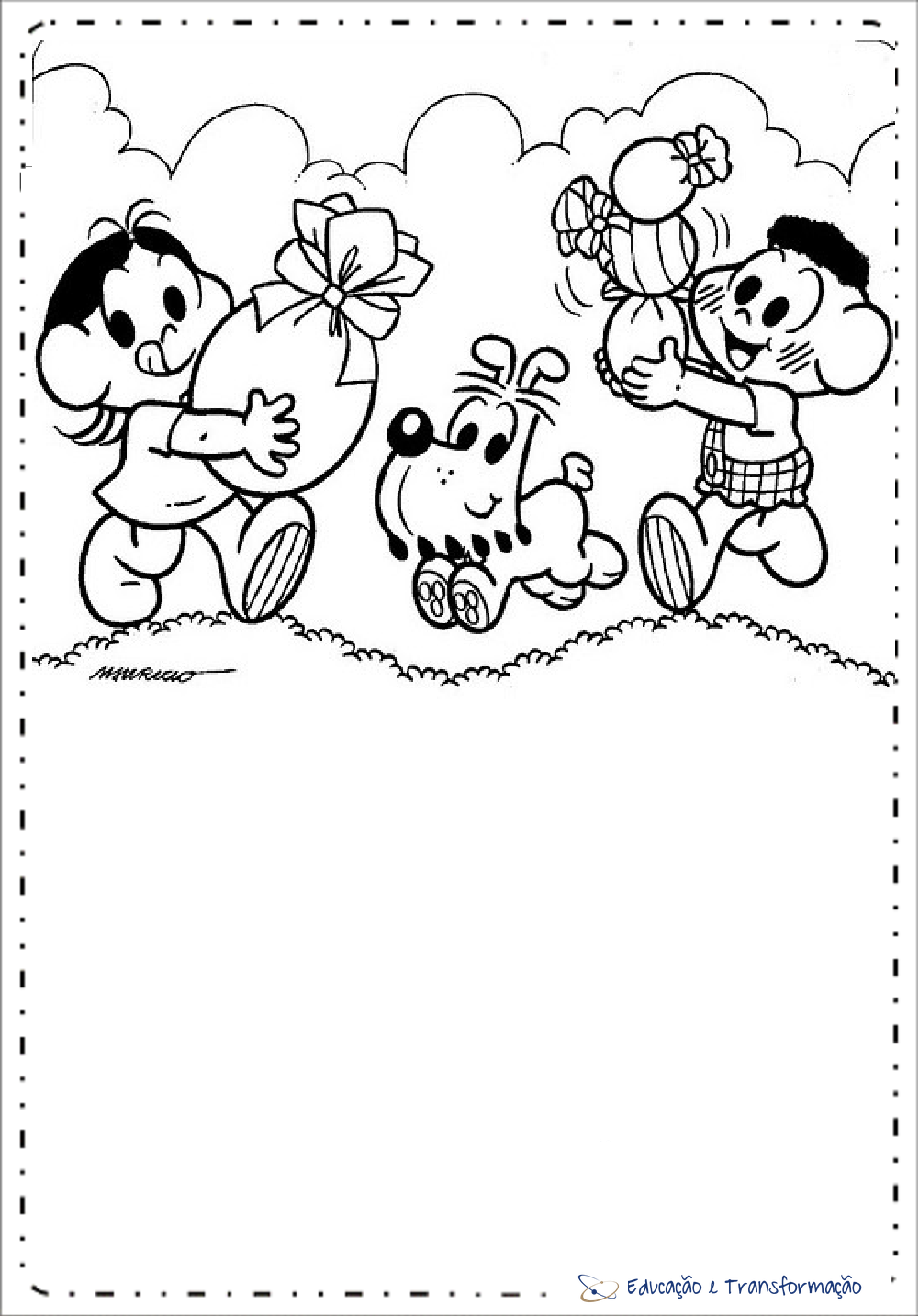 Desenhos para colorir: Desenhos da Monica para colorir, tema Páscoa