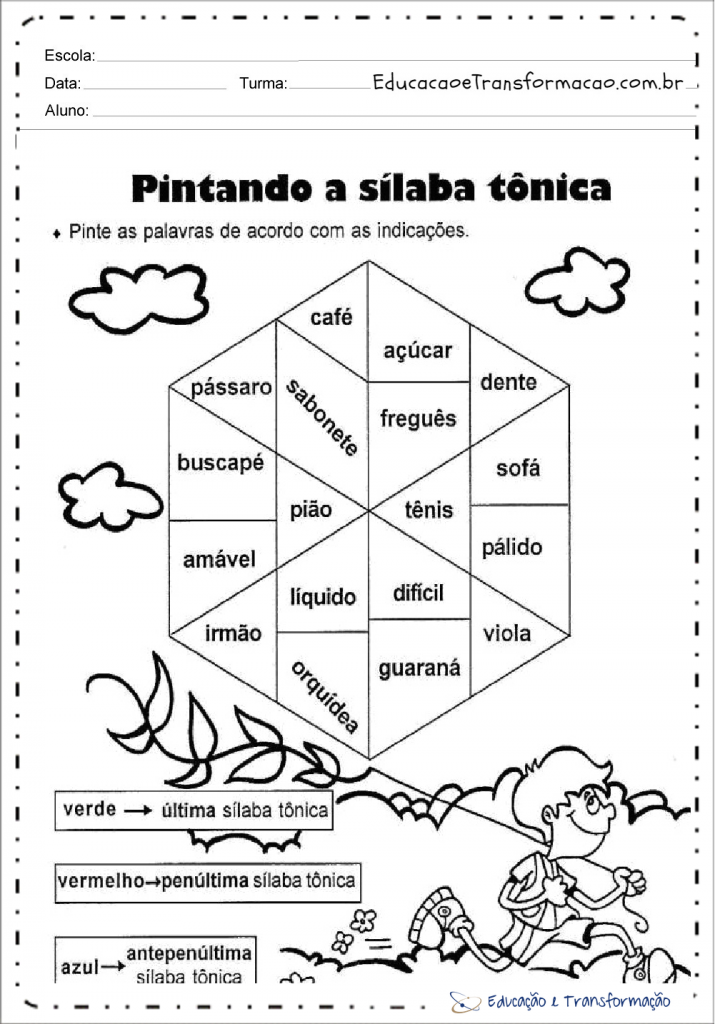 Atividades silaba tônica - A sílaba tônica – Educação e Transformação