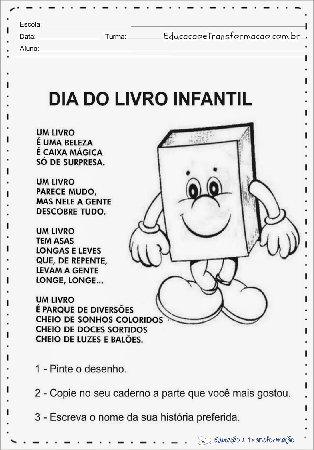 Atividades sobre o Dia do Livro