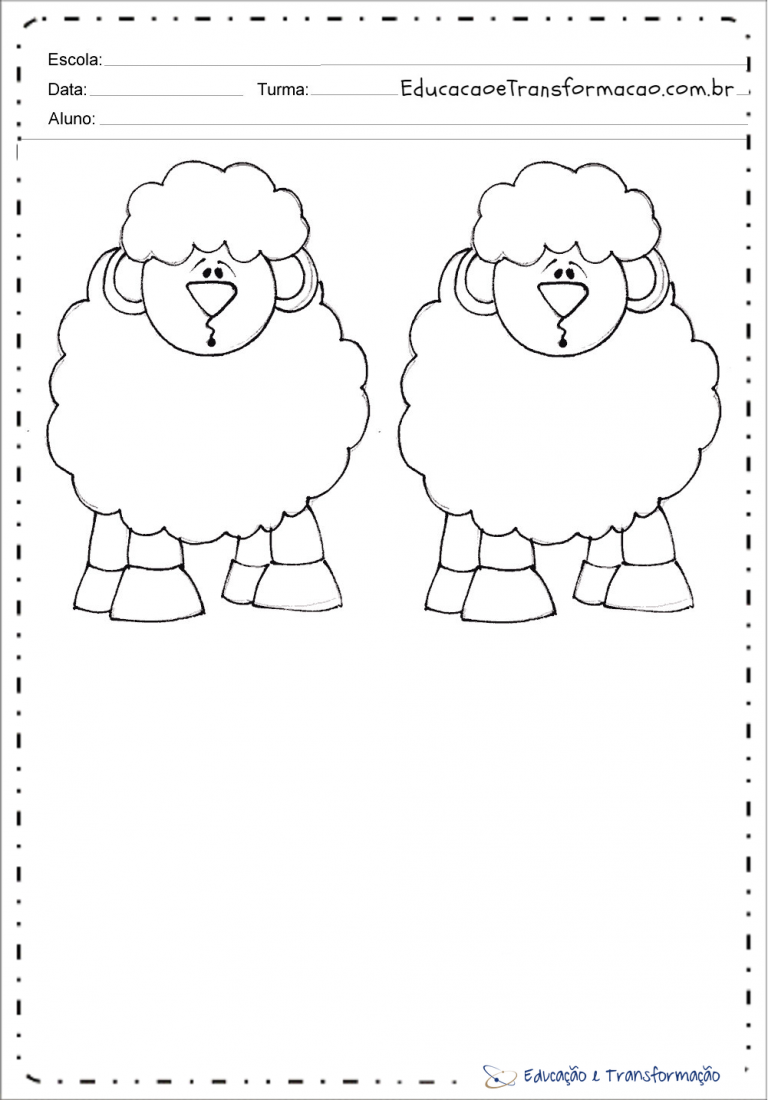 Desenhos de Ovelhas para colorir e imprimir - Ovelhas de Páscoa