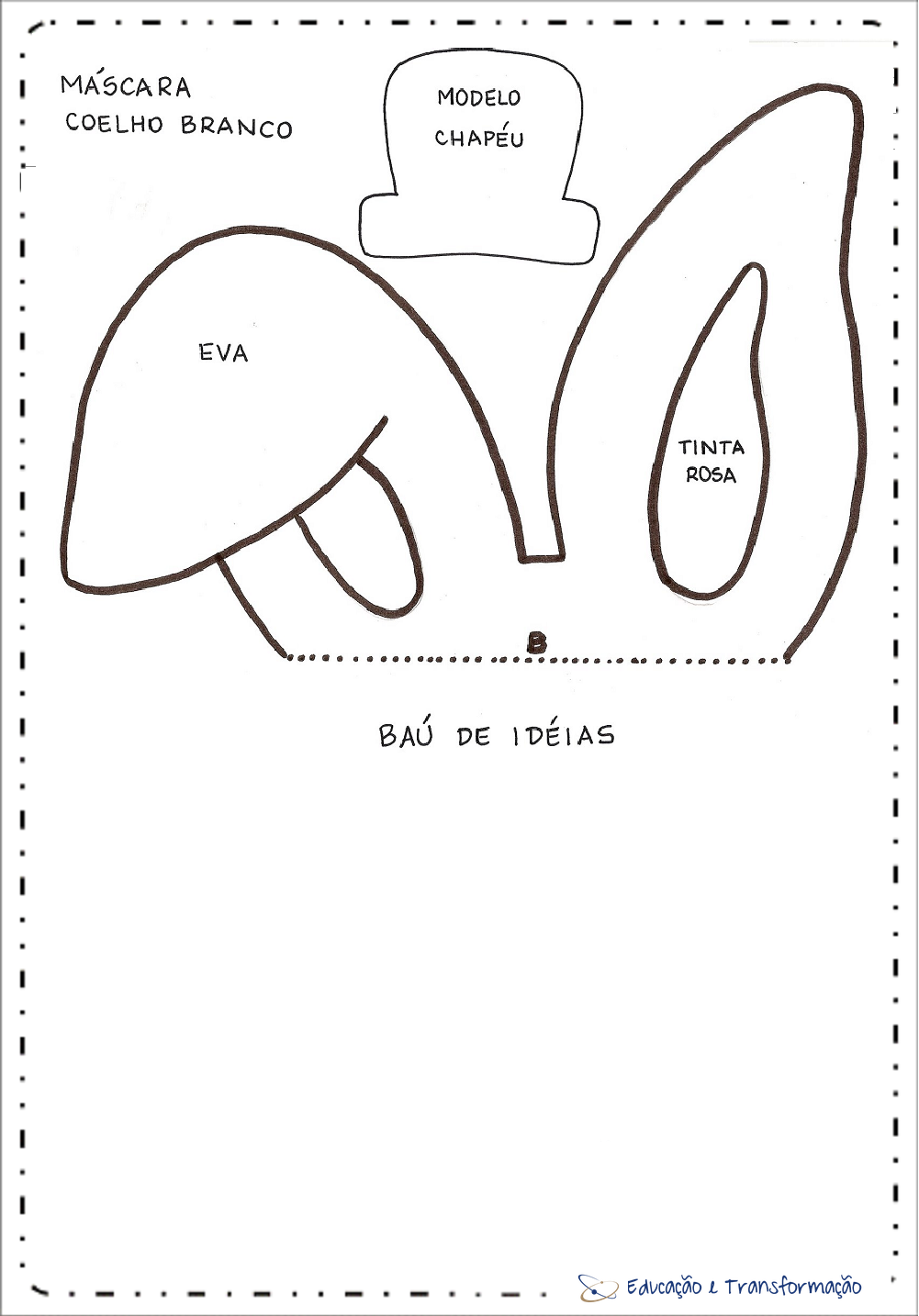 Máscaras de Páscoa e Orelhas de coelho para imprimir