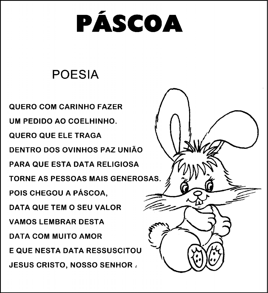 Textos sobre a Páscoa para Educação Infantil - Textos Páscoa imprimir
