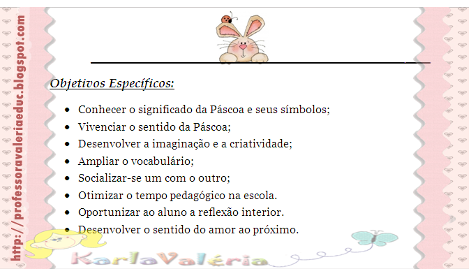 Projeto Páscoa para Ensino Fundamental para 1º a 9º ano