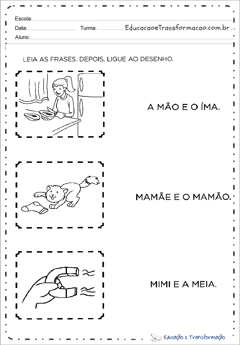 Atividades com a Letra M - Auto ditado