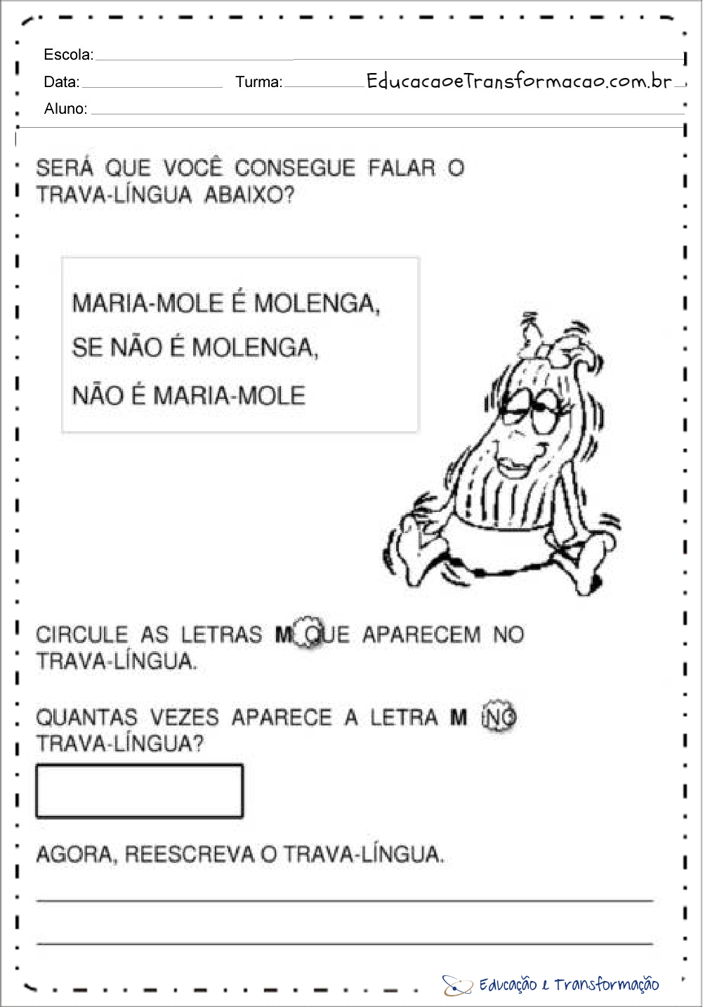 Atividades Com A Letra M Para Alfabetização Atividades Educativas