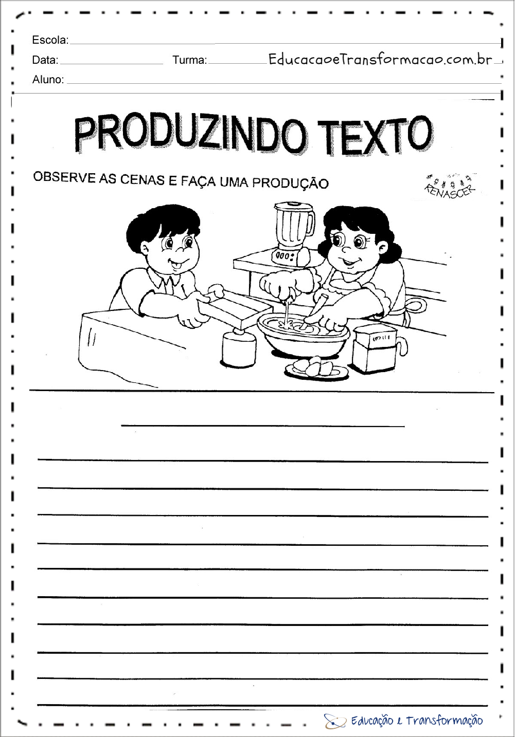 Atividades de Produção de Texto Dia das Mães