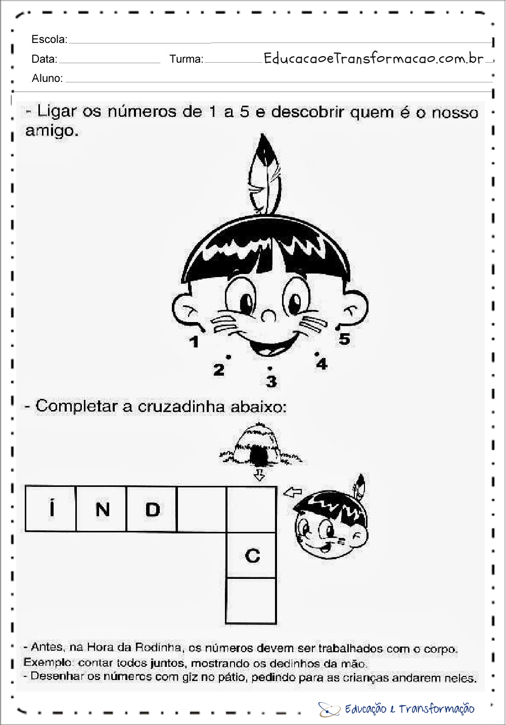 Atividades Dia do Índio para Ensino Fundamental