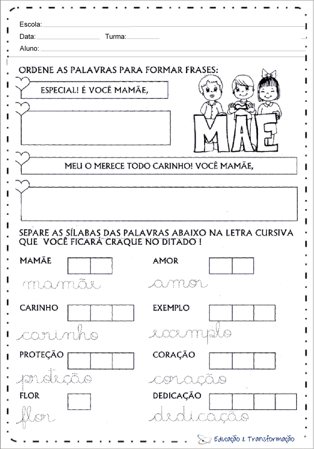 Atividades para o dia das mães