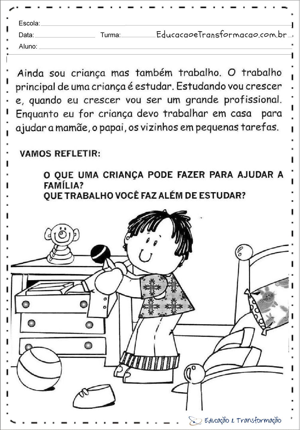 Atividades sobre o dia do trabalho - Rodinha da conversa