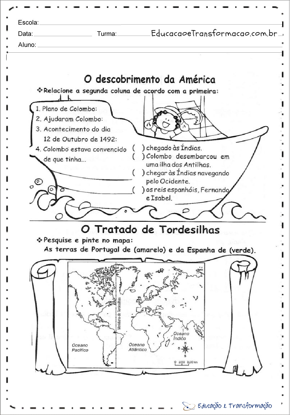 Atividades sobre Os Primeiros Habitantes