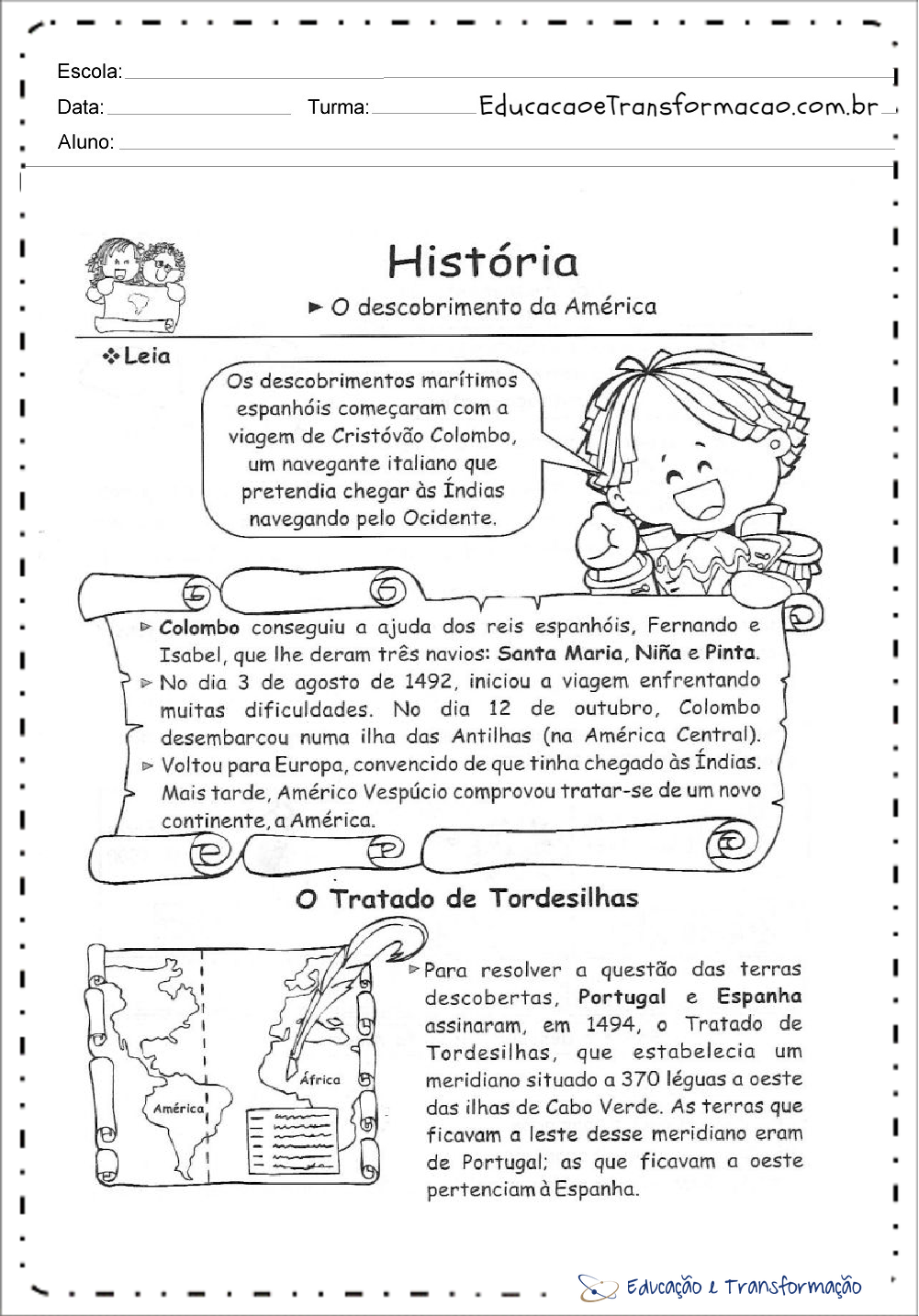 Atividades sobre Os Primeiros Habitantes